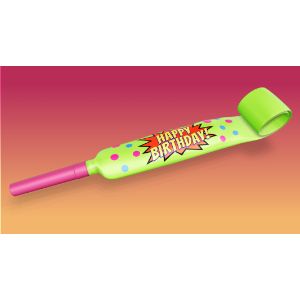 A 3D Birthday Party Favor Blowout Clipart with editing tools to customize the design and make it your own.