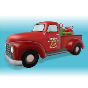 A 3D Christmas Delivery Truck Clipart with editing tools to customize the design and make it your own.