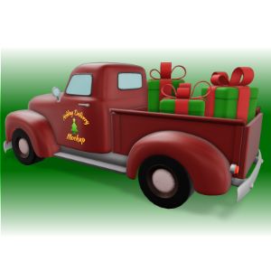 A 3D Christmas Delivery Truck Clipart with editing tools to customize the design and make it your own.