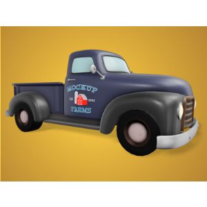 A 3D Vintage Truck Clipart with editing tools to customize the design and make it your own.