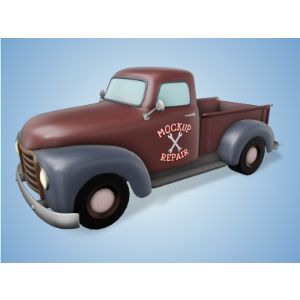 A 3D Vintage Truck Clipart with editing tools to customize the design and make it your own.