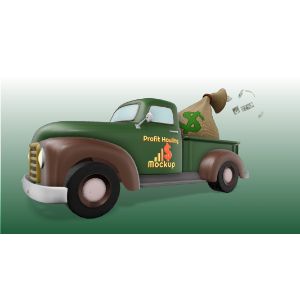 A 3D Truck With Money Bag Clipart with editing tools to customize the design and make it your own.