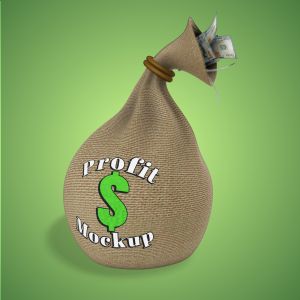A 3D Money Bag Clipart with editing tools to customize the design and make it your own.