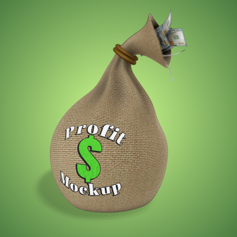 This Presentation Clipart shows a preview of 3D Money Bag - Customizable Mockup