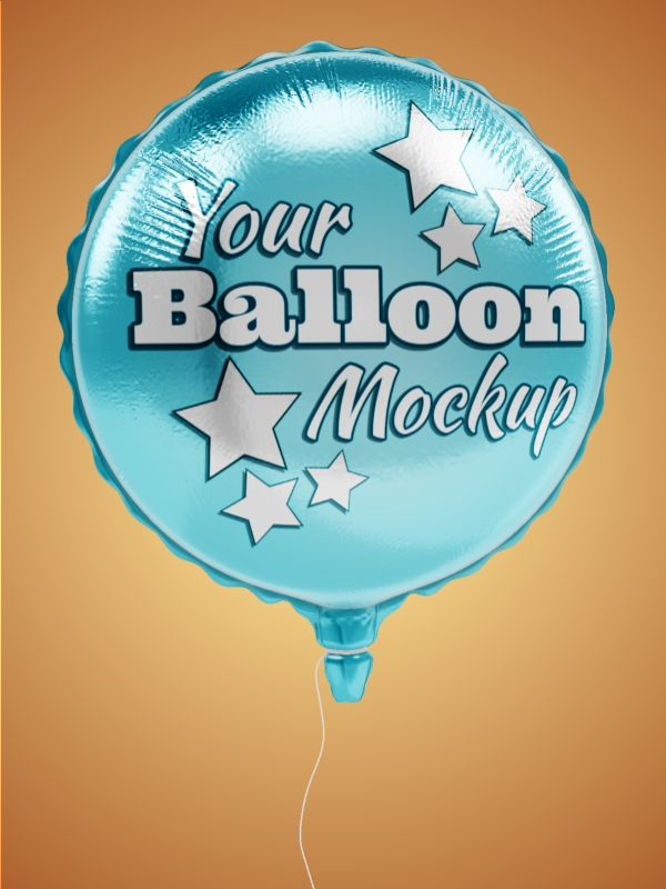 This Presentation Clipart shows a preview of 3D Custom Mylar Balloon Clipart - Customizable Mockup