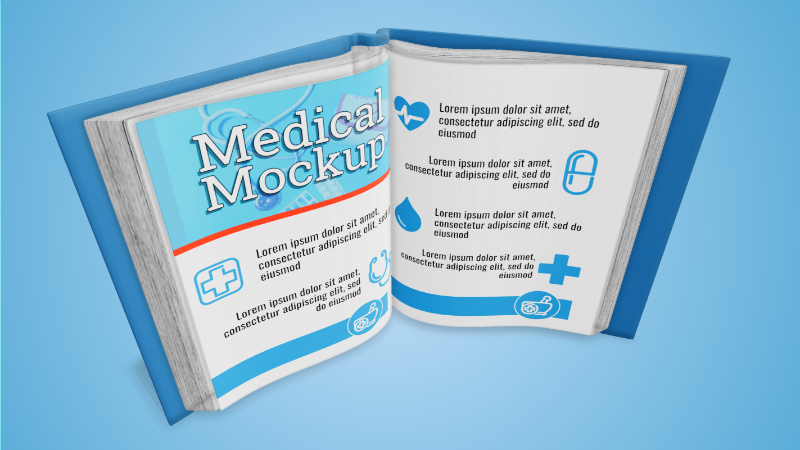 This Presentation Clipart shows a preview of 3D Open Book- Customizable Mockup