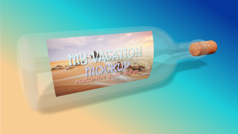 This Presentation Clipart shows a preview of Message In A Bottle - Customizable Mockup