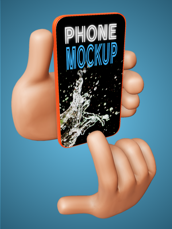 This Presentation Clipart shows a preview of Hands Using Phone - Customizable Mockup