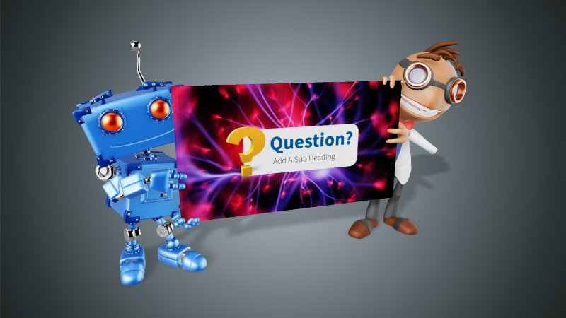This Presentation Clipart shows a preview of Data and Robot Hold Sign - Customizable Mockup