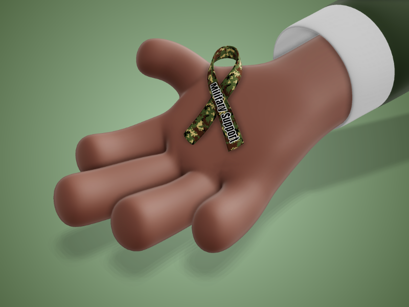 This Presentation Clipart shows a preview of 3D Custom Awareness Ribbon In Hand - Customizable Mockup