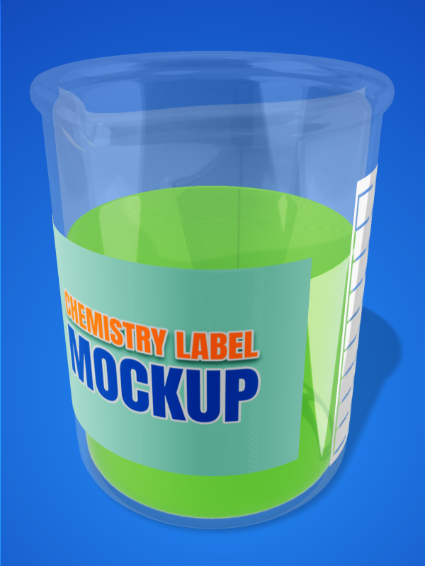 This Presentation Clipart shows a preview of Beaker With Liquid - Customizable Mockup