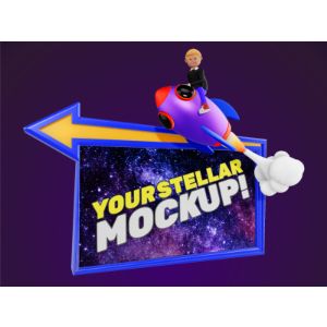 Man Riding Rocket Sign Clipart with editing tools to customize the design and make it your own.