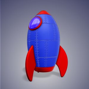 A 3D Grounded Rocket Ship.