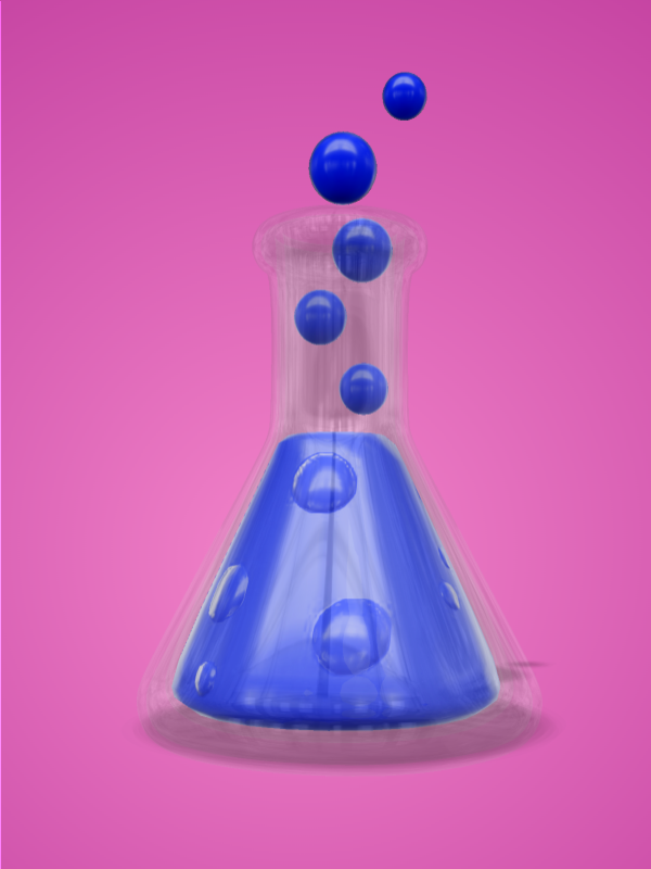 This Presentation Clipart shows a preview of 3D Chemistry Flask - Customizable Mockup