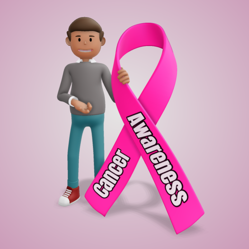 This Presentation Clipart shows a preview of 3D Male Figure Awareness Ribbon - Customizable Mockup