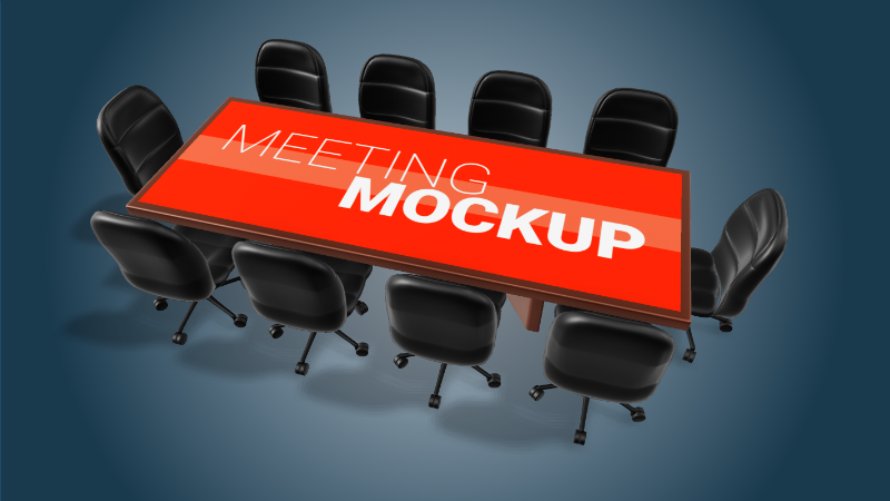 This Presentation Clipart shows a preview of Rectangular Conference Table - Customizable Mockup