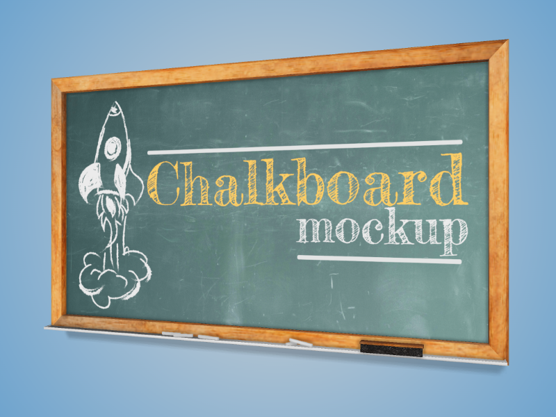 This Presentation Clipart shows a preview of 3D Chalkboard - Customizable Mockup