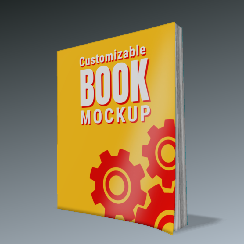 This Presentation Clipart shows a preview of 3D Standing Paperback Book Clipart - Customizable Mockup