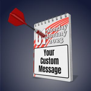 A 3D Dart in Calendar Clipart with editing tools to customize the design and make it your own.