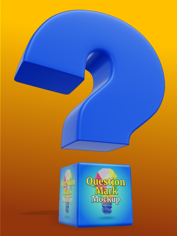 This Presentation Clipart shows a preview of 3D Question Mark - Customizable Mockup
