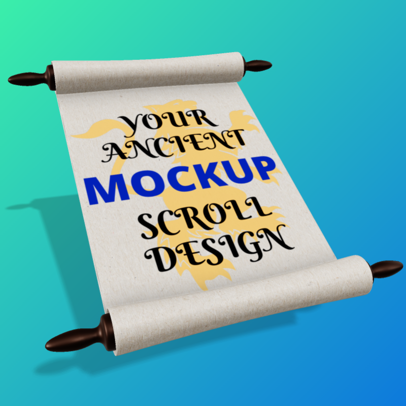 This Presentation Clipart shows a preview of Ancient Scroll - Customizable Mockup