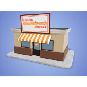 A 3D Storefront Clipart with editing tools to customize the design and make it your own.