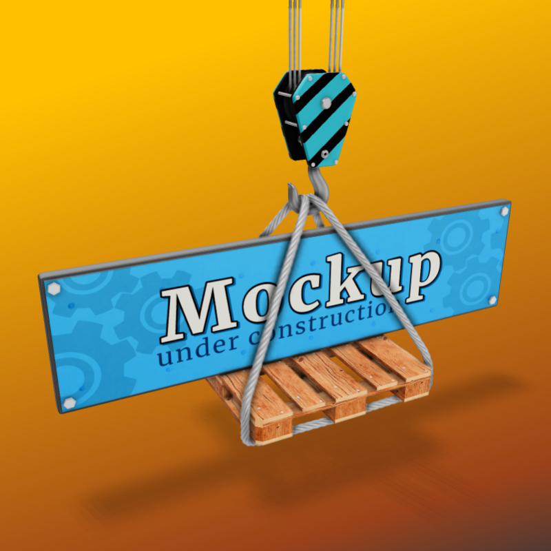 This Presentation Clipart shows a preview of 3D Construction Plate - Customizable Mockup