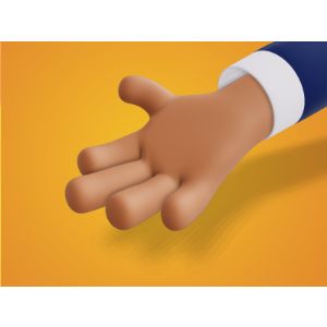 A 3D Hand Reaching Out.