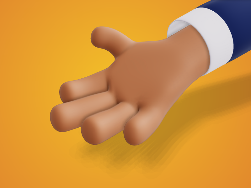 This Presentation Clipart shows a preview of 3D Hand Reaching Out - Customizable Mockup