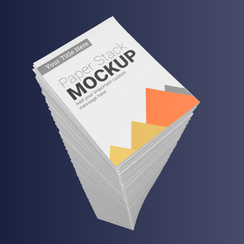 This Presentation Clipart shows a preview of 3D Stack Of Papers - Customizable Mockup