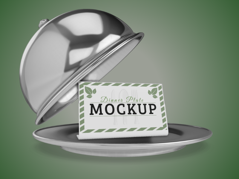 This Presentation Clipart shows a preview of 3D Silver Platter Message - Customizable Mockup
