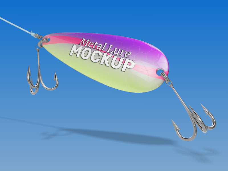 This Presentation Clipart shows a preview of 3D Fishing Lure - Customizable Mockup