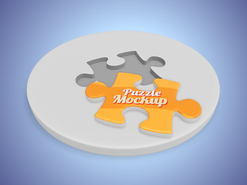 This Presentation Clipart shows a preview of 3D Puzzle Piece - Customizable Mockup