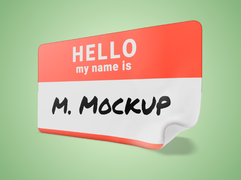 This Presentation Clipart shows a preview of 3D Name Tag - Customizable Mockup