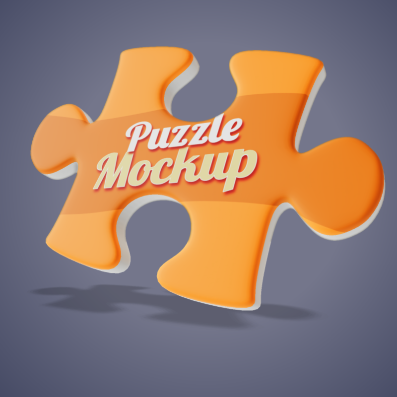 This Presentation Clipart shows a preview of 3D Solo Puzzle Piece - Customizable Mockup