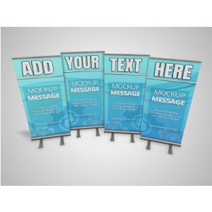A 3D Four Banner Display Clipart with editing tools to customize the design and make it your own.