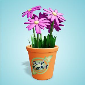 A 3D Flower Pot Clipart with editing tools to customize the design and make it your own.