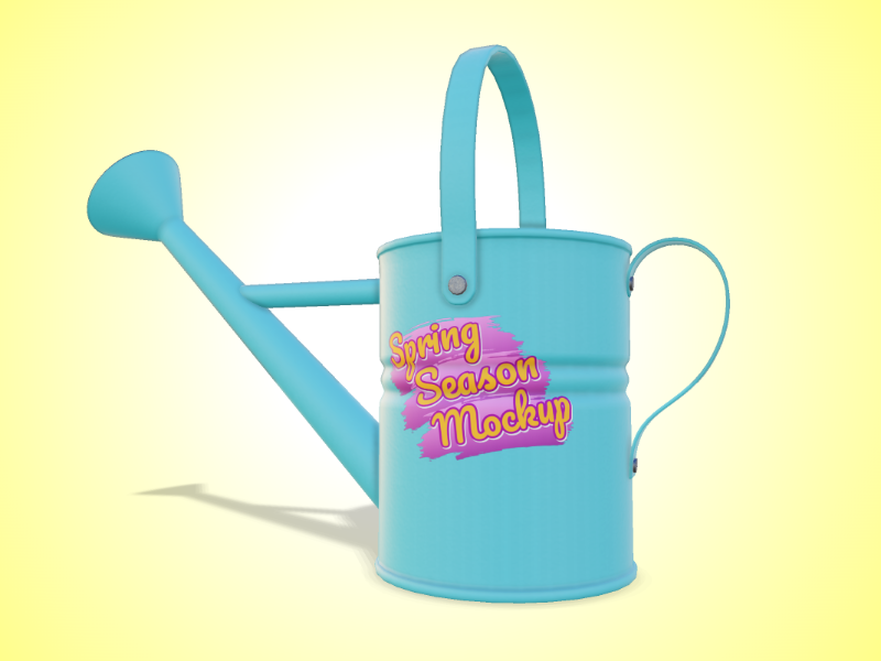 This Presentation Clipart shows a preview of 3D Watering Can - Customizable Mockup