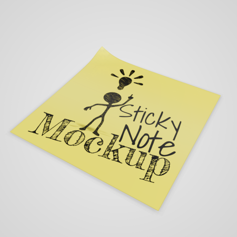 This Presentation Clipart shows a preview of 3D Sticky Note - Customizable Mockup