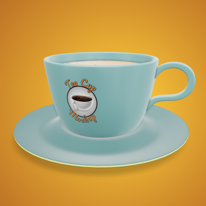 This Presentation Clipart shows a preview of 3D Tea Cup - Customizable Mockup