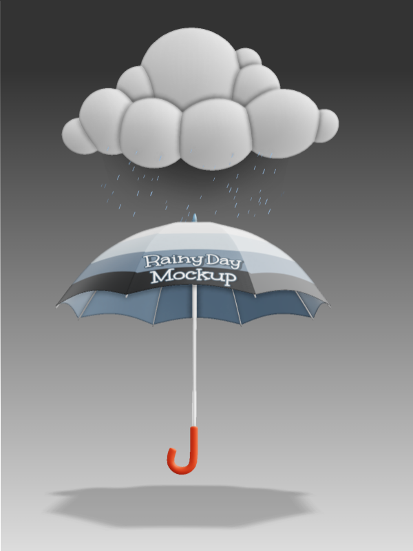 This Presentation Clipart shows a preview of 3D Rain Cloud Umbrella - Customizable Mockup