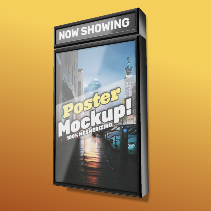 This Presentation Clipart shows a preview of 3D Poster Box - Customizable Mockup