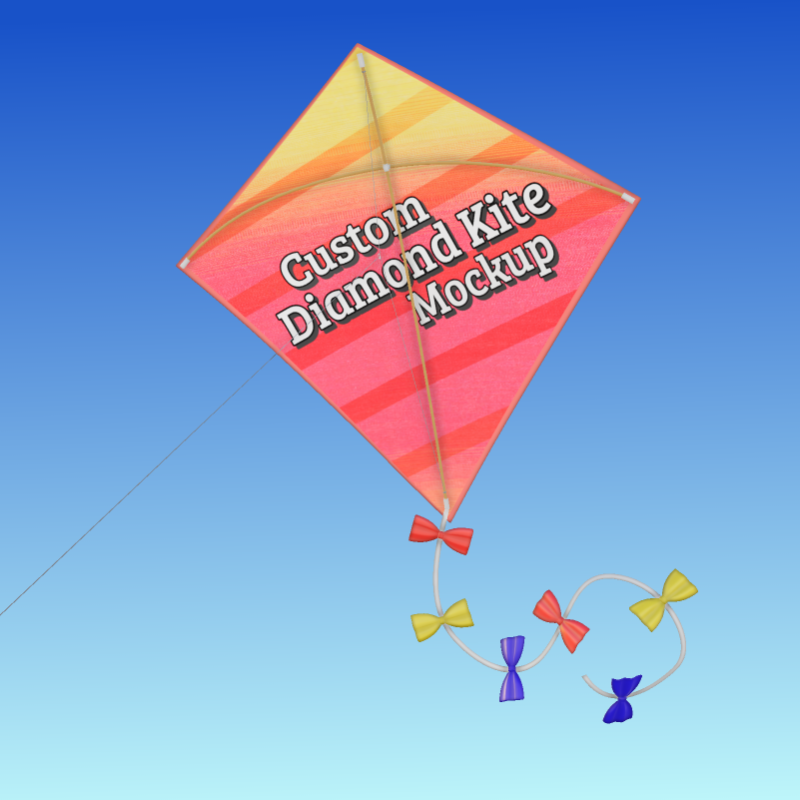 This Presentation Clipart shows a preview of 3D Diamond Kite - Customizable Mockup