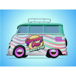 A 3D Custom Van Clipart with editing tools to customize the design and make it your own.