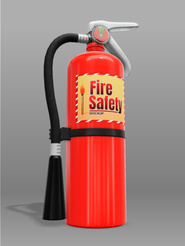 This Presentation Clipart shows a preview of 3D Fire Extinguisher- Customizable Mockup