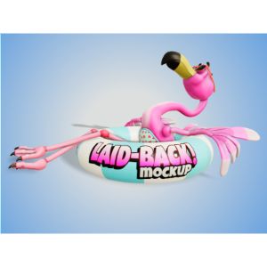 A 3D Relaxed Flamingo Clipart with editing tools to customize the design and make it your own.