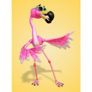 A 3D Gesturing Flamingo.