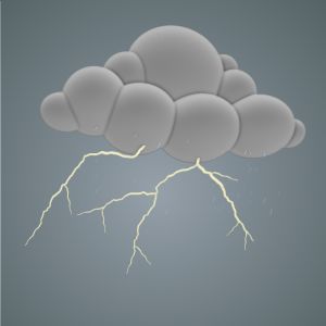 Lightning Cloud  Great PowerPoint ClipArt for Presentations 