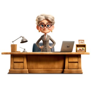 A woman CEO at her desk ready to lead.