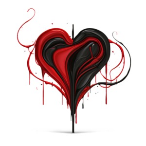A Painted Melting Heart Idiom Concept Clipart!